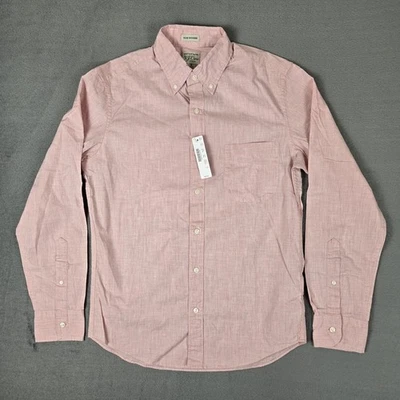 J Crew Shirt Mens Small Short Pink Long Sleeve Slim Untucked Secret Wash NWT - Image 1 of 4