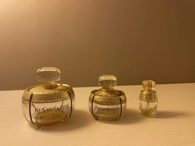 3  flacons Eau de T Champagne Yves Saint Laurent 100 ml ,50 ml , 7,5 ml vides - Photo 1/4
