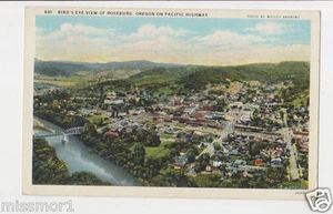 Postkarte 30er Jahre Roseburg Luftbild Oregon am Pacific Highway Vintage! - Bild 1 von 2