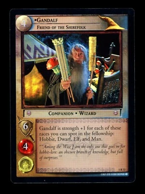LOTR TCG Fellowship of the Ring Foil 1R72 Gandalf, Friend of the Shirefolk - Image 1 of 3