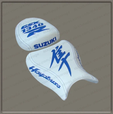 SALE! Custom White+Blue Seat Cover Suzuki GSX1300R Hayabusa 2008-2020 (2Gen) - Image 1 of 4