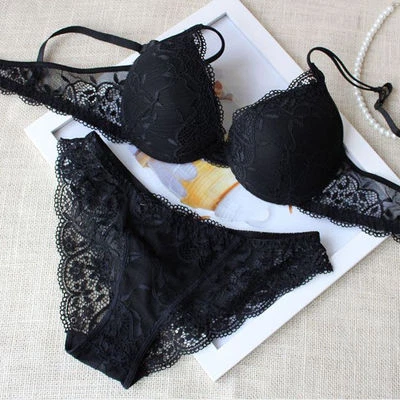 Women's Push Up Bra Set Embroidery Lace Lingerie Bra Lot 36C 32-38AB and Panties - Image 1 of 4