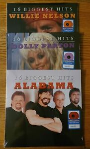 NEW Alabama, Dolly Parton, Willie Nelson 16 Biggest Hits Color Vinyl Lot Country