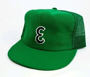 Vintage NOS Green "E" Snapback Baseball Hat Adjustable Reynolds - Made In USA - Picture 1 of 8
