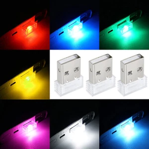 Lampe LED Voiture USB 5V Ambiance Lumière Projecteur Allume Cigare Lumière Universel - Photo 1/16