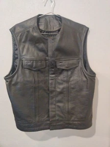 Street & Steel Leather Vest Size XL Harley Biker Style Vest Super Clean! - Picture 1 of 12