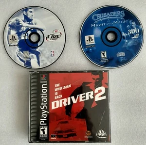 NBA LIVE 2000 Crusaders of Might and Magic and Driver 2 set  PS1 LOT OF 3 GAMES - Picture 1 of 7