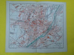 1906 - MUNICH Germany CITY Vintage Geography Maps ORIGINAL 11.5 x 9.5" C19-4 - Picture 1 of 3