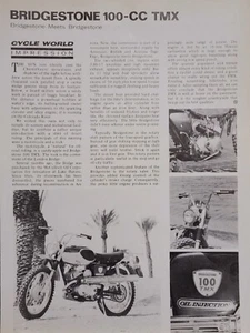 Bridgestone 100 TMX 1972 1 pg artículo de prueba de motocicleta - Imagen 1 de 1