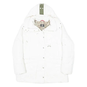 BOGNER Down Insulated Womens Puffer Coat White Hooded L - Picture 1 of 8