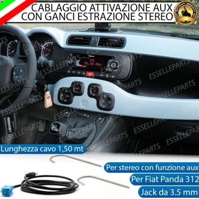 CAVO AUX + KIT SMONTAGGIO STEREO FIAT PANDA MK3 312 1.5 METRI RETROFIT MP3 - Immagine 1 di 4