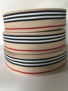 45 Yards/ One Roll Designer Stripe Tartan Preppy Grosgrain Ribbon 1.5Inch - Picture 1 of 6