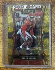 2023 Select Draft Picks Kelee Ringo #25 Gold LAZER PRIZM RC Georgia Eagles