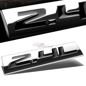 ALUMINUM STICK ON POLISHED CHROME BLACK 2.4L 2.4 L DECAL EMBLEM TRIM BADGE LOGO - Picture 1 of 3