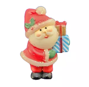 Divertente Mondo PIN Natale Vintage BABBO NATALE con Regali GLITTER Spilla Anni 80 - Foto 1 di 3