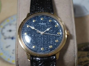 Reloj para hombre TIMEX vintage 1978 tono dorado cuerda manual raro con esfera estilo jean - Imagen 1 de 12