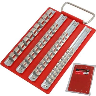Neilsen 40pc Small Socket Rail Tray 1/4" 3/8" 1/2" Organiser Storage Holder - Image 1 of 3