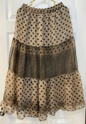 Maxi falda fluida para mujer talla L punteada en capas caprichosa festival bohemia Foto 1 de 4