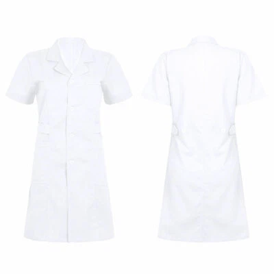 Womens Adult Nurse Medical Scrubs Uniform Dress Lab Coat Cosplay Party Costumes - Image 1 of 2