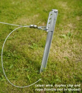 SPIDERBEAM GALVANIZED STEEL GROUND PEG 750mm LONG - 4 HOLES - Picture 1 of 2