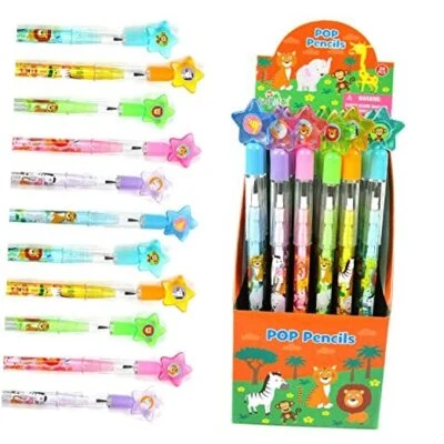 TINYMILLS 24 Piezas Safari Animales de la Selva Apilable Lápiz Surtido con  Foto 1 de 4