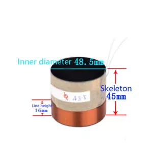 1pcs 48.5mm 8ohm 8Ω Black Aluminum Skeleton Bass Voice Coil Speaker Accessories - Picture 1 of 3
