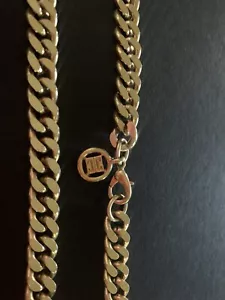 Vintage Givenchy goldfarbene kubanische Glieder Unisex Halskette signiertes Logo 30" Kette - Bild 1 von 13