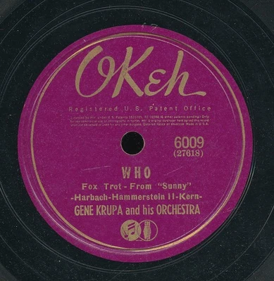 78tk-Jazz-OKEH 6009-Gene Krupa-(Who/Full Dress Hop) Foto 1 de 2