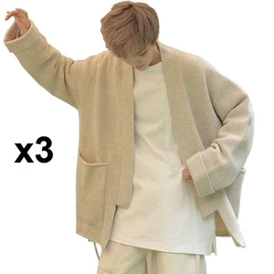 *3 PCS BULK SALE* Japanese Knit kimono Sweater Loose cardigan Unisex, SIZE L - Picture 1 of 7