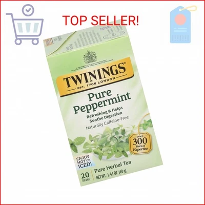 Травяной чай Twinings Pure Peppermint в индивидуальной упаковке, 20 штук (упаковка - Изображение 1 из 2