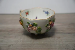 Antique Meissen Demi Tasse Cup w/ Applied Floral Relief & Crossed Swords Mark - Picture 1 of 6