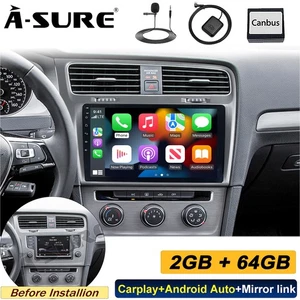 10.1"  64G Android 14 Autoradio CarPlay GPS Navi für VW Golf 7 VII MK7 2012-2017 - Bild 1 von 15