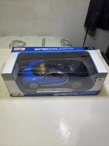 Maisto 1:18 Scale Diecast Model Car - Bugatti Chiron - Blue - Picture 1 of 9
