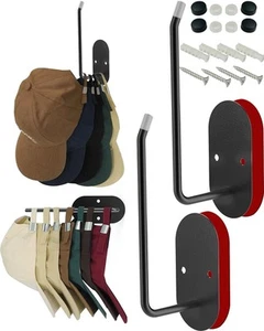 Hutablagen für Baseball Caps, 2er Pack Edelstahl Aufhänger schwarz - Bild 1 von 6