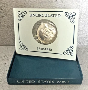 Coins - George Washington Commemorative Half Dollar 90 % Silver-1732-1982 D #UG8 - Picture 1 of 3