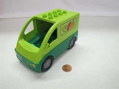 Lego Duplo GREEN VEGETABLE PRODUCE VAN TRUCK Grocery Delivery Complete Foto 1 de 3