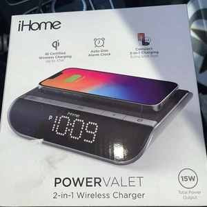 iHome Power Valet Pro 2-in-1 Wireless Charger Alarm Clock-New Open Box - Photo 1 sur 4