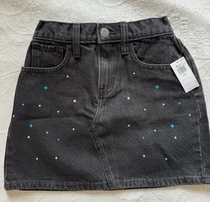 Girls Old Navy Black Denim Skirt New With Tag Size 8 (M) - Picture 1 of 6