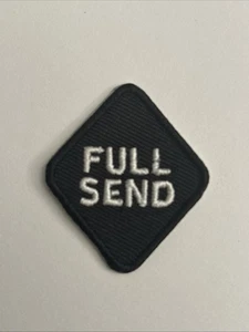 Full Send Black Diamond Ski Patch, 1.25” W x 1.5"H, Adhesive Back, Repair Patch - Picture 1 of 2