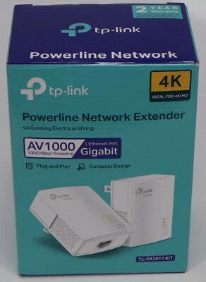 tp-link Tl Pa 7017 P Av 1000 Powerline Adapter Kit 1000Mbp - Open Box - Image 1 of 4