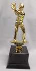 solid marble black block base die cast topper male golf large trophy w/club