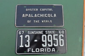 VtG FLORIDA License Plates 67-68 OYSTER CAPITAL APALACHICOLA OF THE WORLD Nice! - Picture 1 of 6