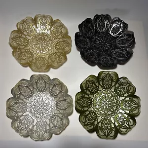 Set Of 4 Vintage Floral, Integrate Design, 22 Cm Wide, Silver, Gold, Green Black - Picture 1 of 9