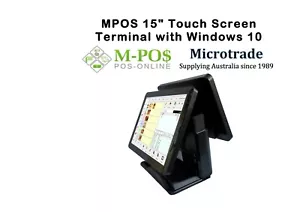 NEW Dual Display Smart POS Terminal System 15"Touch Screen Inc Win10 Pro WiFi/BT - Picture 1 of 2