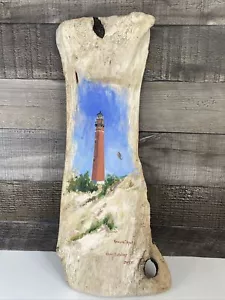 Leuchtturm handbemalt auf Treibholz Katherine Pross 1997 - Bild 1 von 10