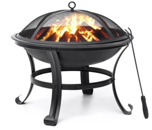 22 Zoll Feuerstelle für draußen Outdoor Holzofen kleine Lagerfeuerstelle Stahl Firepi - Bild 1 von 9