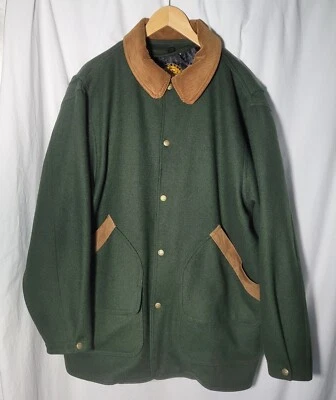 Vintage Woolrich Wool Coat with Removable Insert Green Men's L - Image 1 of 4