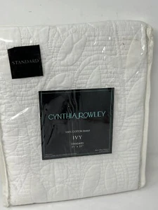 Cynthia Rowley Standard Pillow Sham 21x27 100% cotton Ivy White - Picture 1 of 3