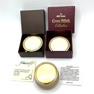 Scatola portagioie punto croce Framecraft x 3 miniature inutilizzate cucito ricamo regalo - Foto 1 di 20