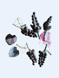 5 Vintage Punze Weihnachtsbaum lebensechte Traube Cluster Ornamente - Bild 1 von 5